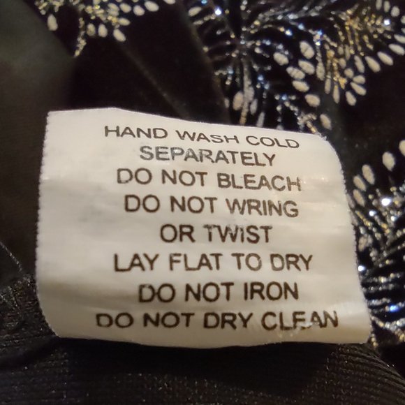 NOTATIONS BLACK SILVER  GLITTER SPARKLE LEAF PATTERN FORMAL SHORT SLEEVE TOP M - Picture 8 of 11